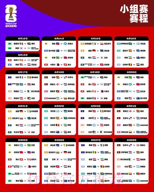 2026世界杯小组赛赛程哪里可以看